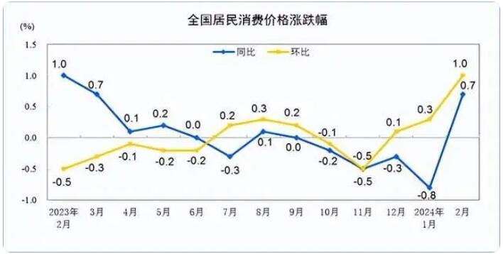 2月份全國居民消費價格情況數據
